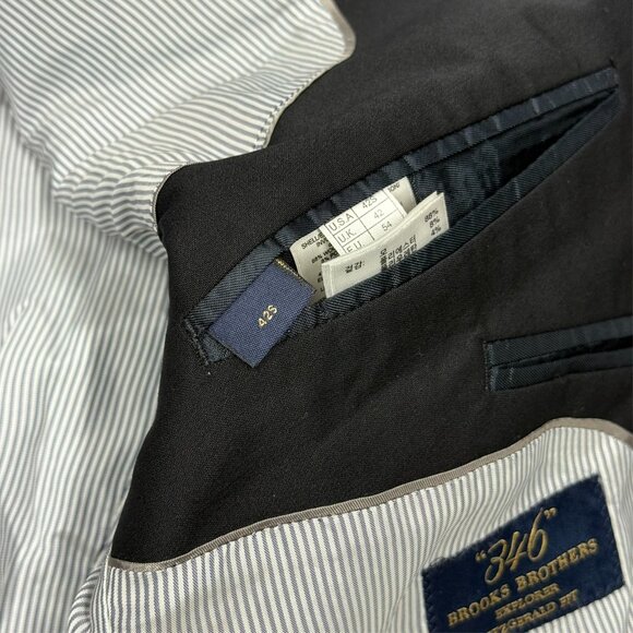 Brooks Brothers 346 Explorer Blazer Stretch Sport Coat Black 42 S - Picture 9 of 11